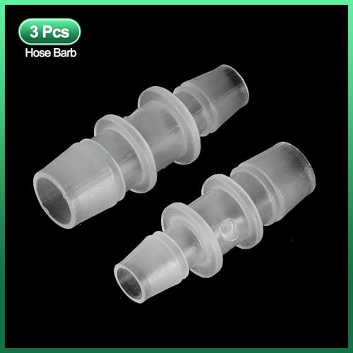 PATIKIL Hose Barb Reducer, 3 Pcs 1/2" to 3/8" Hose ID Connectors Joint Plastic Pipe Fitting Splicer Mender Union Adapter for Air Water Fuel Gas Aquarium, White - size: 1/2" to 3/8"
