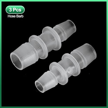 PATIKIL Hose Barb Reducer, 3 Pcs 1/2" to 3/8" Hose ID Connectors Joint Plastic Pipe Fitting Splicer Mender Union Adapter for Air Water Fuel Gas Aquarium, White - size: 1/2" to 3/8"