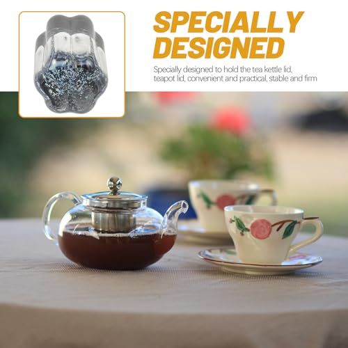 Cute Glass Teapot Lid Holder Decorative Flower Shaped Stand for Teapot Covers Compact and Practical Design for Home Office and Tearoom Use