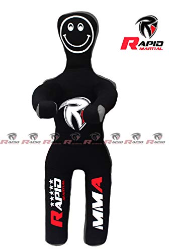 Kids Grappling Dummy for Self Defence Training BBJ Wrestling Kick Boxing Practice Dummies (4 FT 48 in) UNFILLED, None, Black and Red