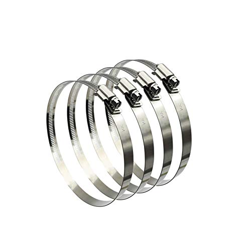 5" Adjustable 304 Stainless Steel Duct Clamps Hose Clamp Pipe Clamp Air Ducting Clamp worm drive hose clamps (4Pcs, 118mm-140mm) | 4Pcs 118mm-140mm Hose Pipe Clamps Air Ducting Clamp Worm Drive Hose Clamp for Ventilation Pipe Exhaust Hose - size: 5" -4Pcs