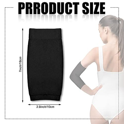 Vicenpal 2 Pairs Tattoo Cover up Sleeve Forearm Arm Sleeves for Women Men Compression Tattoo Upper Arm Cover(Black) - color: Black