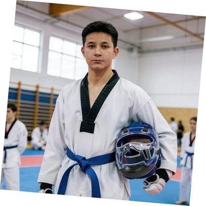 Angoily Taekwondo Mask, Clear Kickboxing Sparring Headgear, Breathable Martial Arts Face Protection - color: 5pcs