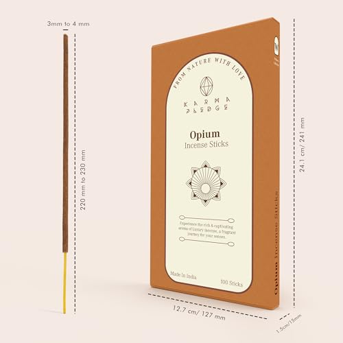 KarmaPledge Opium Incense Sticks, Burn Time 45-60 Min, 100 Sticks - color: Opium