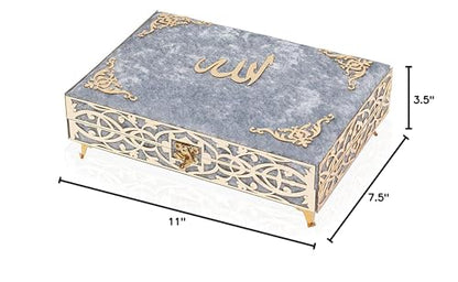 Modefa Ikra Muslim Islamic Keepsake Turkish Gift Set Holy Quran in Arabic - Ikra With Hijab and Tesbih (Silver) - color: Silver