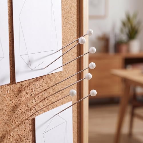 100pcs Decorative Pearl Push Pins, 1.5x0.12in, White - color: White-0.12x1.5in-100pcs
