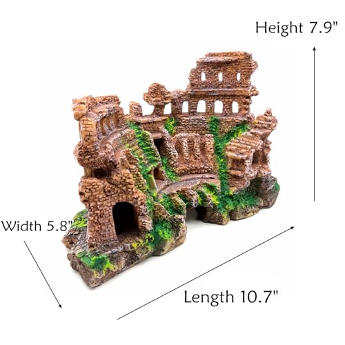 M2cbridge Antique Roman Column Ruins European Castle Aquarium Decorations Fish Tank Hideout Rocks (Roman Column Ruins) - color: Roman Column Ruins