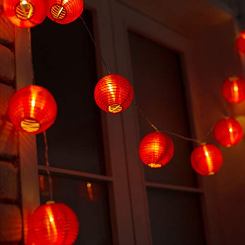 Red Lantern String Lights 13.12 ft 20 LEDs Battery Operated Hanging Lanterns String Lights for Chinese New Year,Spring Festival,Wedding,Party Decoration,Christmas - size: 13.1ft,20 LEDs