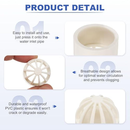 PATIKIL 1.6 Inch (40mm) Fish Cover Permeable Cap, 4 Pcs PVC Breathable Cap Aquarium Guard Fish Tank Intake Cover, White - color: White, size: 1.6Inch(40mm)