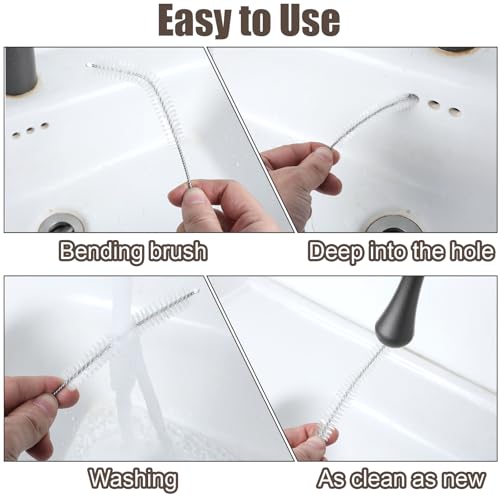 Hecila 40 Inches Long Flexible Tube Cleaning Brush Long Pipes Cleaners Straw Tube Cleaner Brushes for Cleaning Straw with Nylon Bristles for Keg Lines Ice Maker Tubing Juicers Coffee Machines