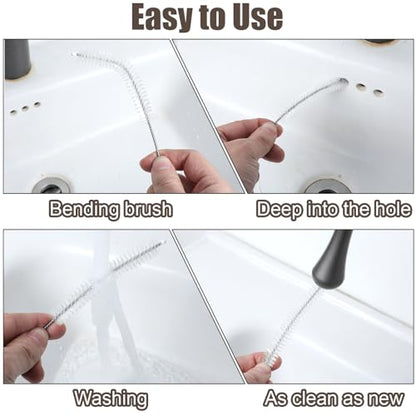 Hecila 40 Inches Long Flexible Tube Cleaning Brush Long Pipes Cleaners Straw Tube Cleaner Brushes for Cleaning Straw with Nylon Bristles for Keg Lines Ice Maker Tubing Juicers Coffee Machines