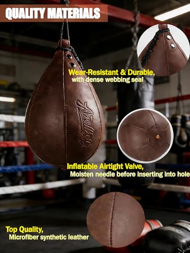Boxing Speed Punching Bag MMA Training Speed Ball Hanging Swivel Reflex Bag Equipment Workout Kicking Martial Arts Home Gym Exercise Speed Bag - color: Coffee