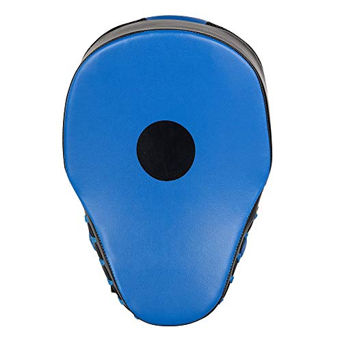 Curved Punching Mitts for Focused Hand Target Bag to Punch & Kickboxing, MMA Muay Thai Home Gym Training Pads for Men and Women - color: Black & Blue