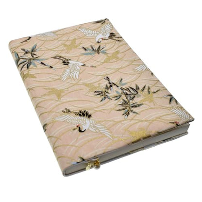 BLBMH A5 Fabric Book Cover for Paperback Journal Notebook Women - Crane - color: Crane, size: 8.3in
