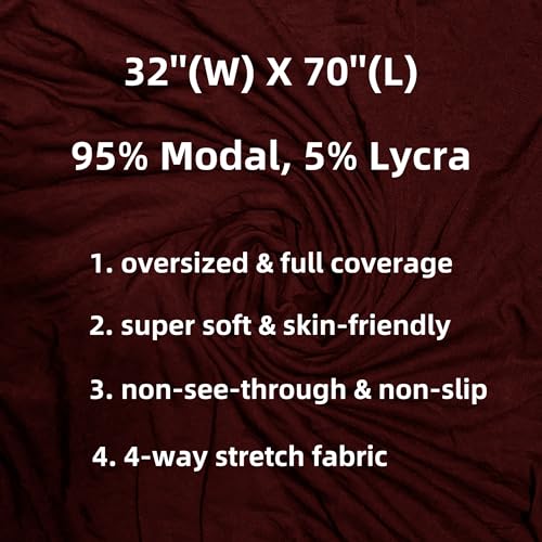 Lina & Lily Pre-sewn Instant Slip-on Modal Jersey Hijab Head Scarf Wrap for Muslim Women - color: Dark Red
