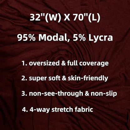 Lina & Lily Pre-sewn Instant Slip-on Modal Jersey Hijab Head Scarf Wrap for Muslim Women - color: Dark Red