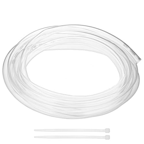 M METERXITY Vinyl Tubing 5/16" ID x 3/8" OD 10ft Flexible Plastic Tube with 2 Hose Ties, Lightweight Hybrid PVC Hose for Water Gardening/Airline/Aquarium Tubing [Clear] - size: 5/16" ID x 10ft