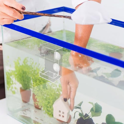 Mipcase Automatic Fish Feeder Tube for Aquarium Tank Acrylic Floating Fish Food Dispenser with Holder Anti-Scattering Sinking Feeding Device for Shrimp Supplies