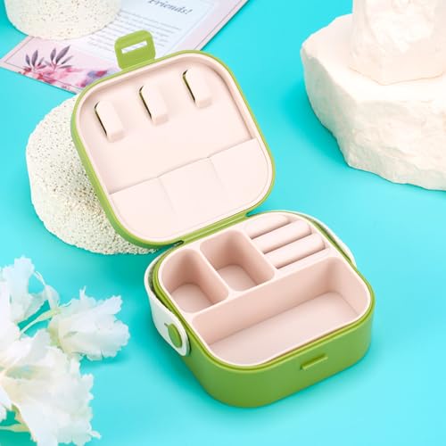 Silicone Jewelry Boxes Present Box,PU Leather Travel Jewelry Case,Mini Jewelry Box Travel Jewelry Box Jewelry Gift Boxes Necklaces Earrings Bracelets Boxes for Women,Green Yellow - color: Green Yellow