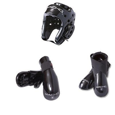 Macho Dyna 5 Piece Sparring Gear Set Black Adult XLarge