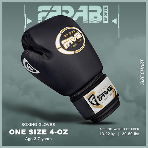 Kids Boxing Gloves for 3-10 Years 4 oz Youth Boxing Gloves Junior Punching Gloves MMA Muay Thai Boys and Girls Training Gloves - color: Black/White