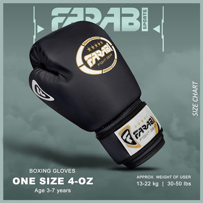 Kids Boxing Gloves for 3-10 Years 4 oz Youth Boxing Gloves Junior Punching Gloves MMA Muay Thai Boys and Girls Training Gloves - color: Black/White