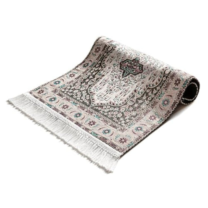 Naseej Prayer Mat Collection – Woven Islamic Design, Cushioned for Comfort (Pastel Mihrab)