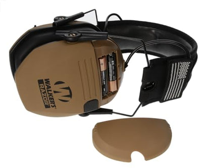 Walker's Razor Slim Electronic Muff - color: Patriot - Battle Brown, size: One Size (4-Pack)