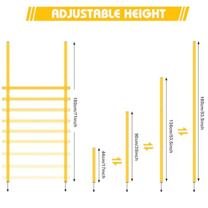 Agility Speed Training Equipment for Soccer, Football, Basketball | Includes Hurdles, 6 Poles, Ladder, 12 Cones & Jump Rope to Improve Footwork, Agility and Coordination for Youth and Adult