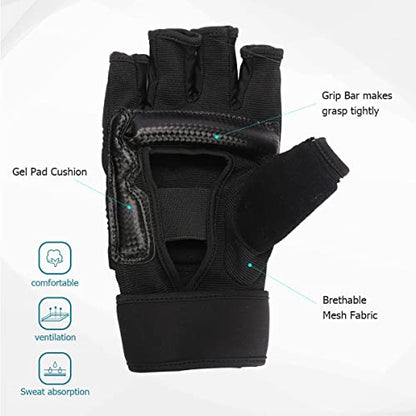 Punch Bag Training Gloves, LangRay MMA Grappling Gloves for Sparring Martial Arts Boxing Training for Adults and Kids - size: Large, style: Taekwondo Black