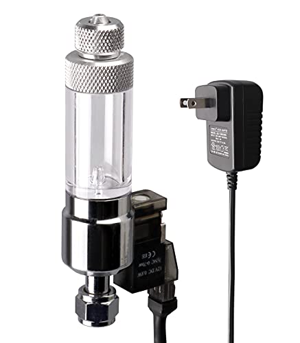 CO2 Bubble Counter with Solenoid Valve and Check Valve for CO2 Generator Regulator Planted Aquarium Screw Connection - color: Screw connection with Bubble Counter
