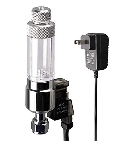 CO2 Bubble Counter with Solenoid Valve and Check Valve for CO2 Generator Regulator Planted Aquarium Screw Connection - color: Screw connection with Bubble Counter