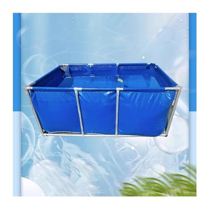 PVC Outdoor Fish Pond with Drain Valve - Temporary Holding Tank for Koi, Turtles & Saltwater Fish - Durable Canvas Water Storage Pool for Aquatic Life - size: 1x2.5x0.7m