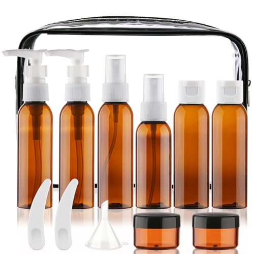 Cosywell Travel Bottles for Toiletries 13 Pack TSA Approved Brown Bottles - color: Brown