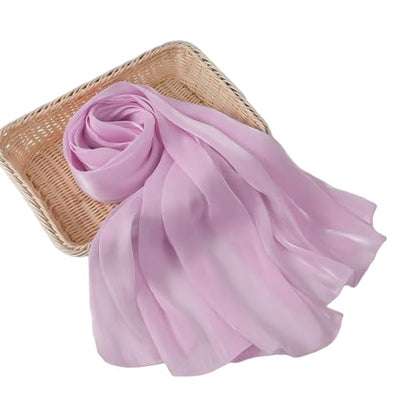 Organza Sheen Shimmer Crepe Hijab Scarf for Women Lightweight Sheer Shawl Wrap for Wedding and Evening Dresses - color: Light Purple