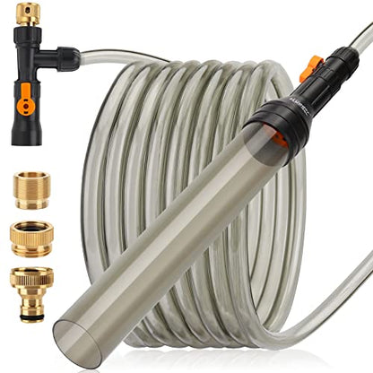 hygger Upgrade Aquarium Water Changer Kit, Semi-Automatic Fish Tank Gravel Cleaner, with 25 FT Water Hose, Flow Control Valve - size: 25FT