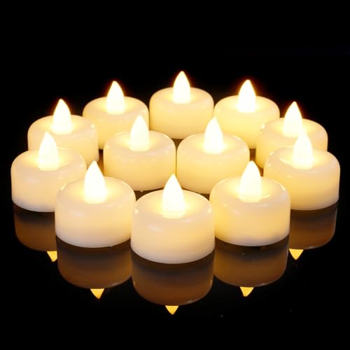 Amagic 100Pack Fake LED Tea Lights Candles Battery Operated, Warm White - color: White, size: 100 Pack