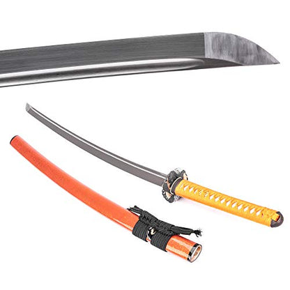 siwode Katana Handmade Full Tang Sharp, Alloy Tsuba Japanese Samurai Sword High Carbon Steel 1060,T10 1095, 40-Inch - color: Sea-Fish