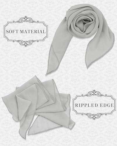 Chiffon Scarf for Women, Removable Flower Neck Scarf Light Soft Fashion Rose Scarves Versatile Headband or Hair Band - color: Light Gray