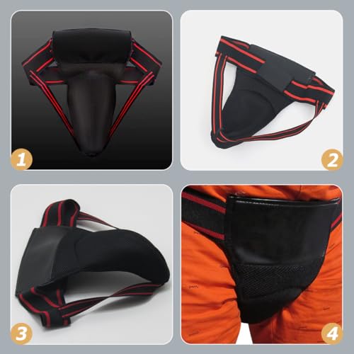GALPADA Integrated Groin Protector Wear-Resistant Crotch Guard Boxing Accessory Lightweight Impact Protection Gear for Training and Combat Sports