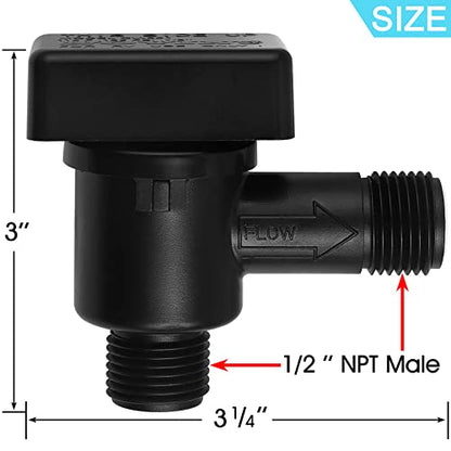 RV Vacuum Breaker Check Valve,Camper RV Black Tank Flush Check Valve | Replace Leak RV Vacuum Breaker on Black Tank System,Reduce Noise&Wet Floor,Prevent Backflow,Improve Freshwater 571-VAC-CHK-A - color: Black