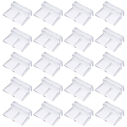 20 Pcs Aquarium Lid Clips, 6 mm Acrylic Aquarium Cover Bracket Fish Tank Lid Older Fish Tank Clip Transparent Durable Easy to Clean, Intended for Rimless Aquariums Top Cover - size: 6 mm