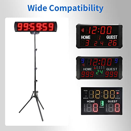 Portable Foldable Lightweight Tripod for Scoreboard and Timer,Flexible Stand with Remote Slot & Hook