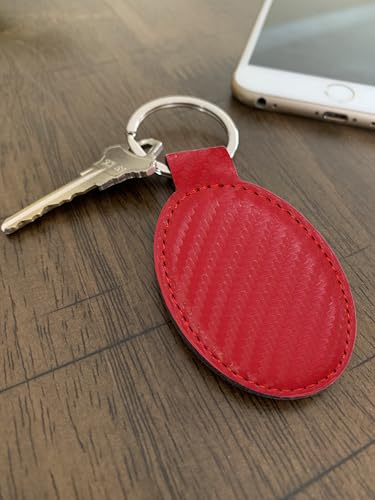 LaserGram Oval Keychain, Allah 1, Personalized Engraving Included (Carbon Fiber Red) - color: Carbon Fiber Red