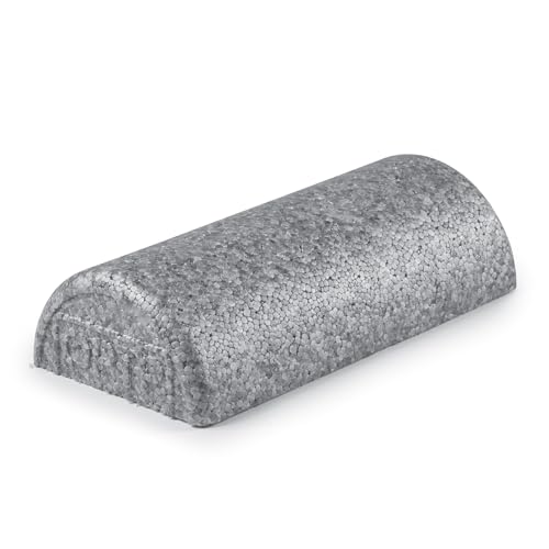 OPTP Silver AXIS Moderately Firm Foam Roller – Half-Round, Silver, 12" x 3" | Moderate density for sports medicine, physical therapy, Pilates, yoga - myofascial release on trigger points - size: Silver - 12" x 3" Half-round