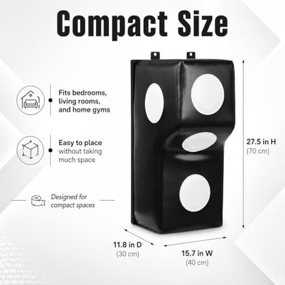 Wall Mount Boxing Training Bag - Uppercut Boxing Training Punching Target - Heavy Punching Bag for Adults for Bedroom/Living Room/Gym - color: Black (15.7*11.8*27.5 Inch)