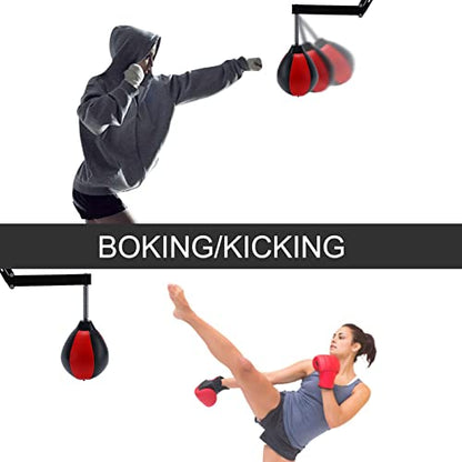 Speed Bag for Boxing, Wall Mounted Punch Bags, Reflex Bag for Adults, Home, Gym, Relaxation Workout, Height-Adjustable Boxing, Reflex Ball Speed Punching Bags for Training, Boxing, Sports