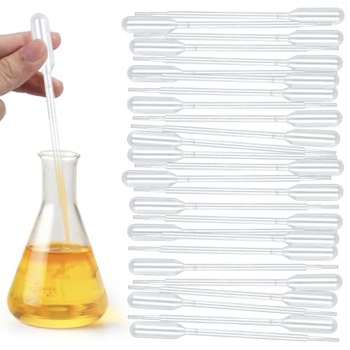 120Pcs 1ml Plastic Transfer Pipettes Dropper | Disposable, Water Droppers Pipette, For Oil, For Craft Lab Resin Paint - size: 1ml