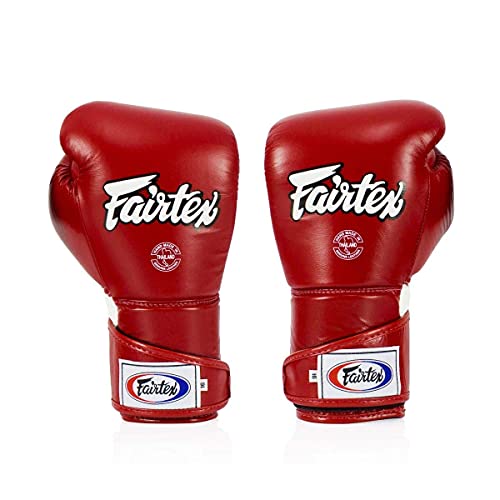 Fairtex BGV6 Angular Boxing Gloves, Locked Thumb Muay Thai MMA Kickboxing | Premium synthetic body with triple-layer foam padding. Joint protection and firm wrist support safeguard hands on heavy bags - color: Red/White, size: 12oz