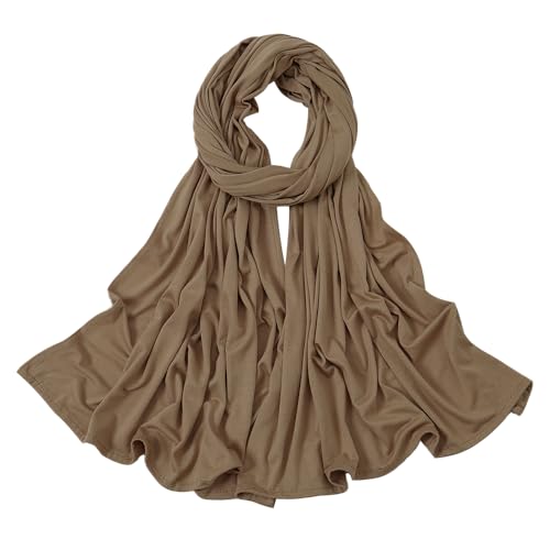 Soft Stretch Head Wrap Scarfs Long Turban Head Wrap Tie for Women - color: Khaki
